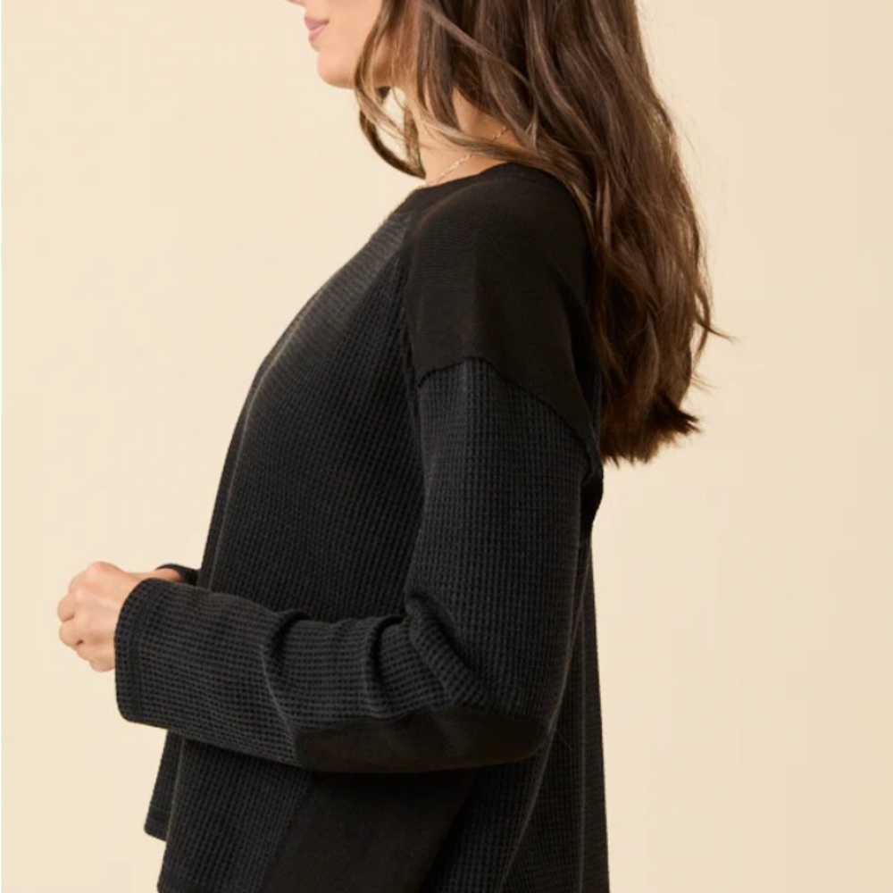 Pink Lily Women's Classic Black Sweater - Picture 3 of 4